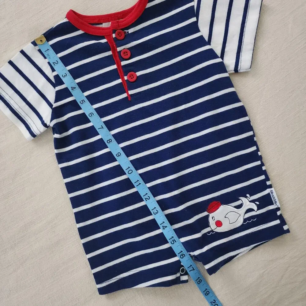 Vintage Healthtex Sailor Whale Romper 12-18 months